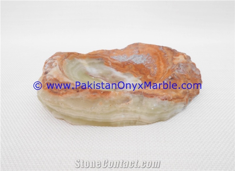 Natural Rough Rock Onyx Handcarved Cigar Ashtrays