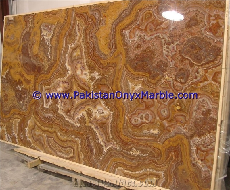New Price Multi Brown/Golden Onyx Slab Collection
