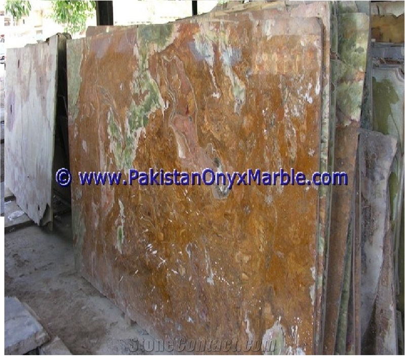 New Price Multi Brown/Golden Onyx Slab Collection