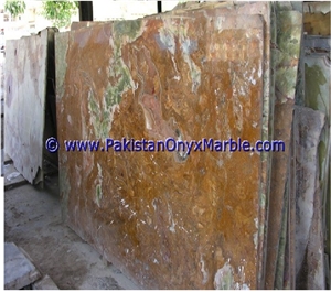 New Price Multi Brown/Golden Onyx Slab Collection