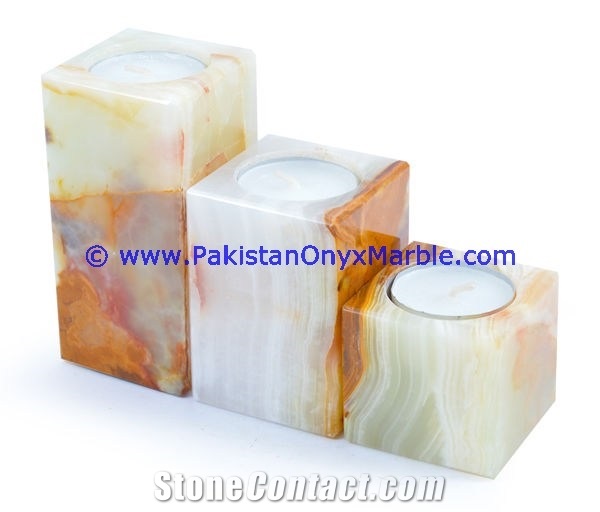 Onyx Candle Holder Cube Square Shaped