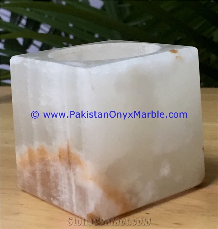 Onyx Candle Holder Cube Square Shaped