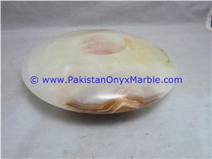 Onyx Candle Holder Disk Shaped