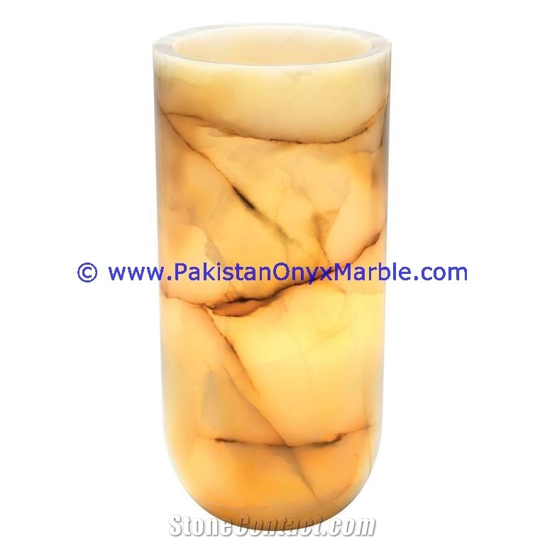 Onyx Cylinder Shaped Lamp