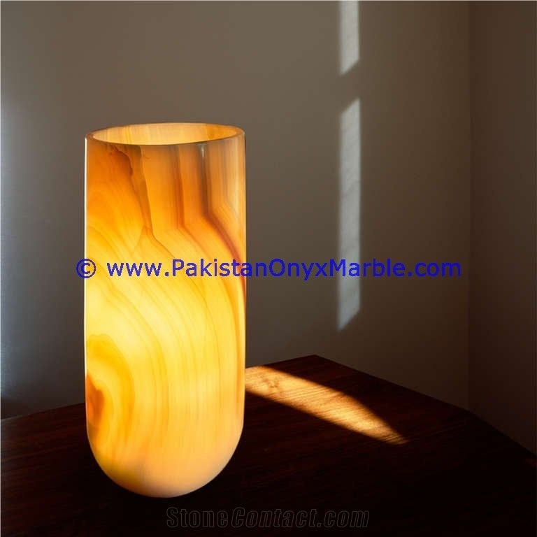 Onyx Cylinder Shaped Lamp