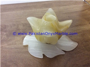 Onyx Flower Shaped Candle Sticks Holder
