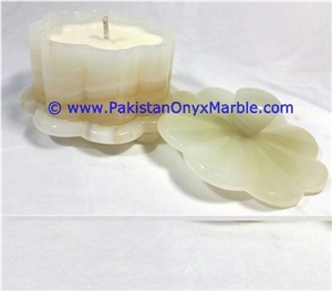 Onyx Flower Shaped Candle Sticks Holder