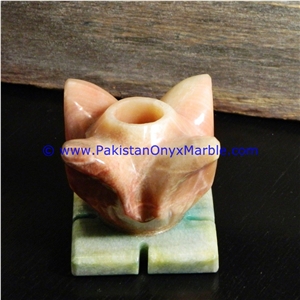 Onyx Flower Shaped Candle Sticks Holder