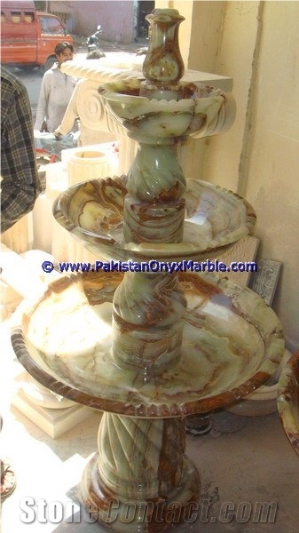 Onyx Fountains-Light Green Onyx Fountain
