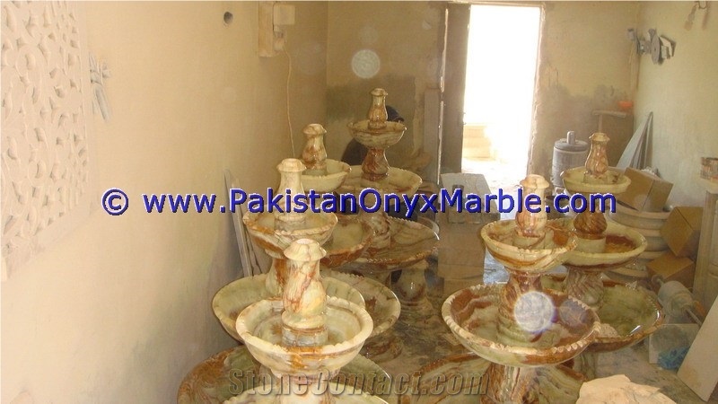 Onyx Fountains-Light Green Onyx Fountain