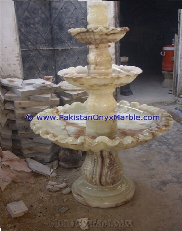 Onyx Fountains-Light Green Onyx Fountain