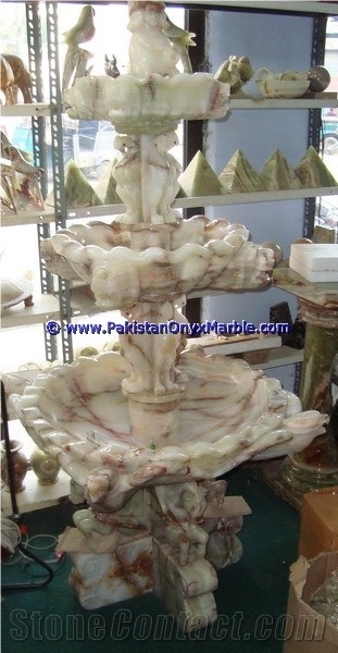 Onyx Fountains-Light Green Onyx Fountain