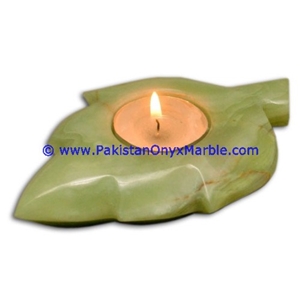 Onyx Leaf Shaped Candle Holder Tea Lights