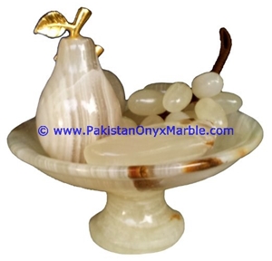 Onyx Pedestal Fruits Bowls with Fruits Apple ,Grap
