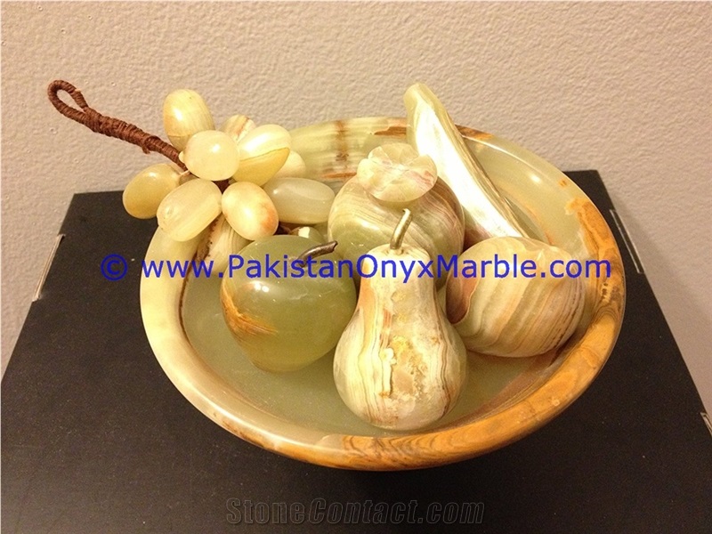 Onyx Pedestal Fruits Bowls with Fruits Apple ,Grap