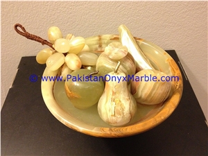 Onyx Pedestal Fruits Bowls with Fruits Apple ,Grap
