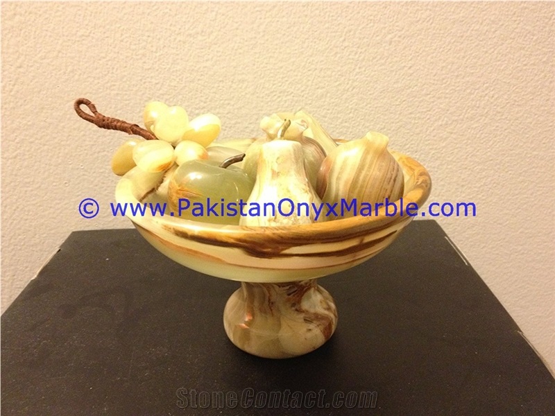 Onyx Pedestal Fruits Bowls with Fruits Apple ,Grap