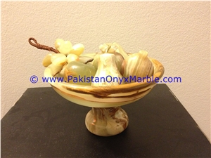 Onyx Pedestal Fruits Bowls with Fruits Apple ,Grap