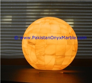 Onyx Sphere Ball Globe Shaped Lamp