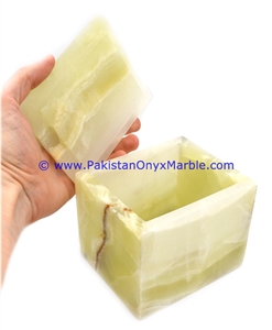 Onyx Square Cube Boxes Canister Trinket