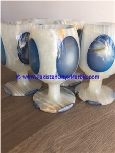 Patch Work Colored Onyx Shot Glasses Set