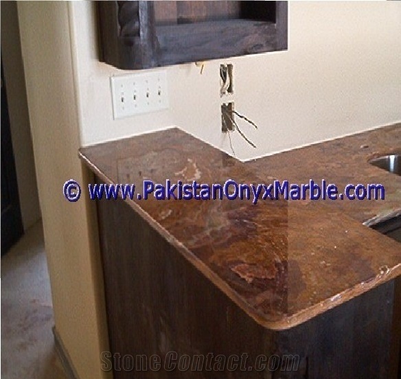 Various Sized Multi Red Onyx Countertop