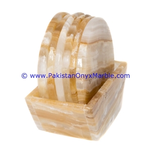 White Onyx Coaster Set
