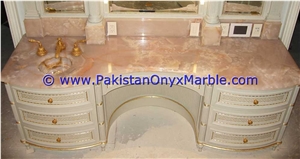 White Onyx Countertop with Integral Sink
