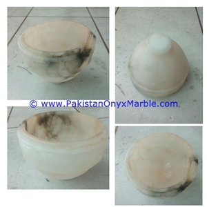 White Onyx Jars Trinket Container