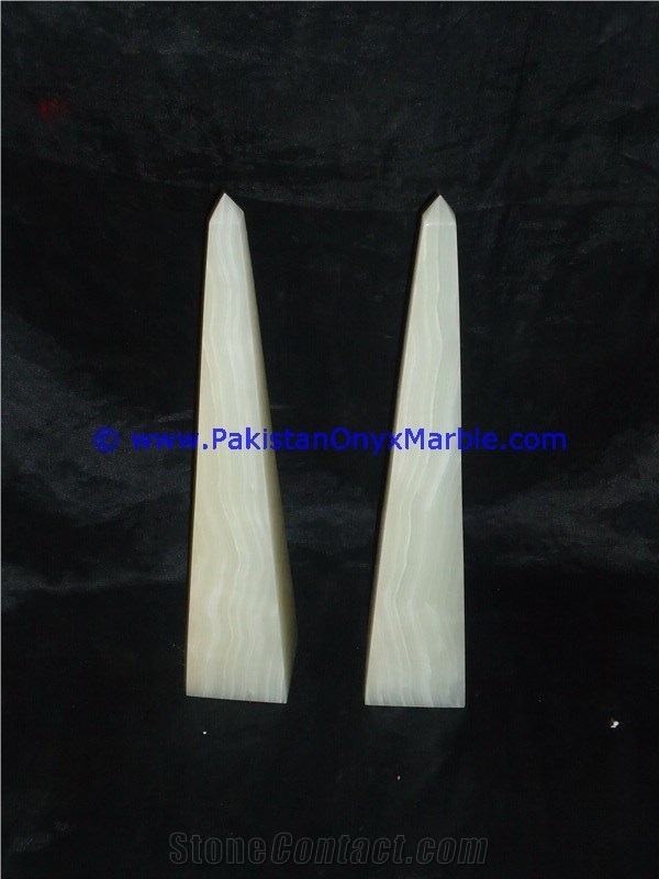 White Onyx Obelisks
