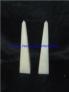 White Onyx Obelisks