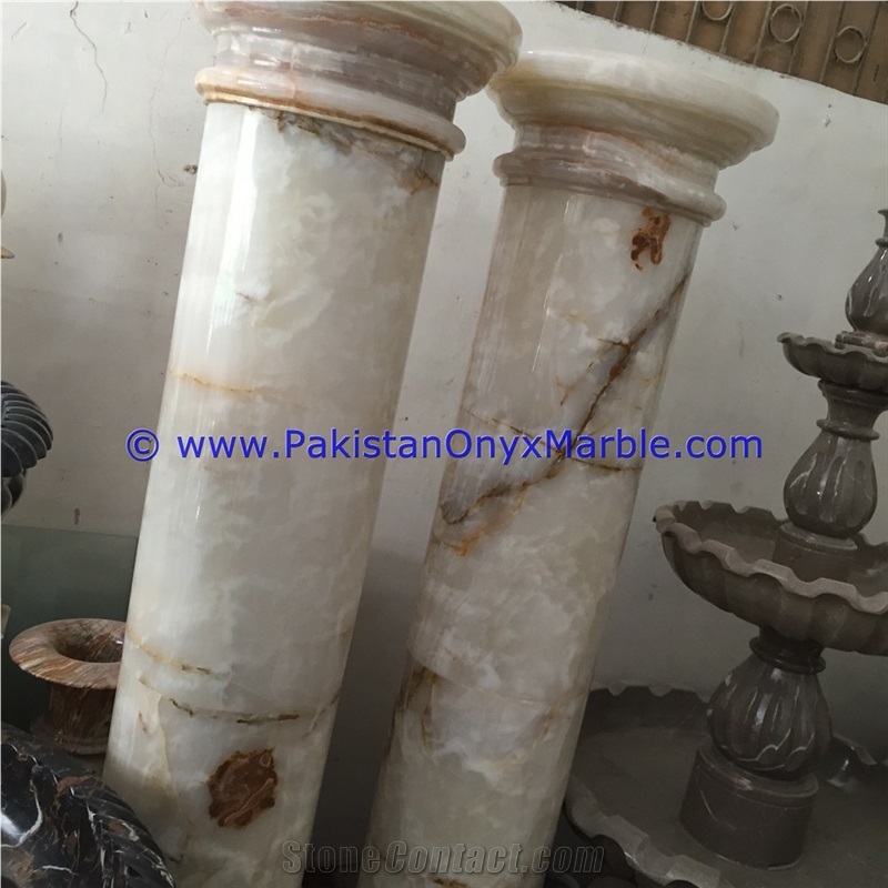 White Onyx Pillars and Columns Wholesale