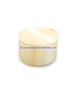 White Onyx Round Jewelry Box Trinket