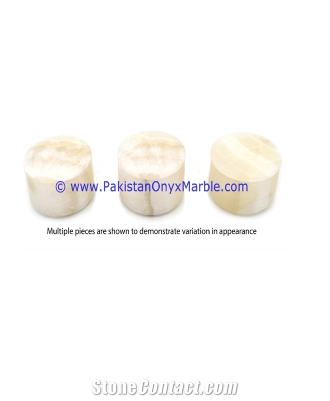 White Onyx Round Jewelry Box Trinket