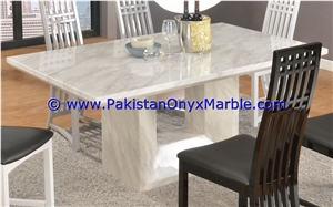 Ziarat White Marble Benches Table Natural
