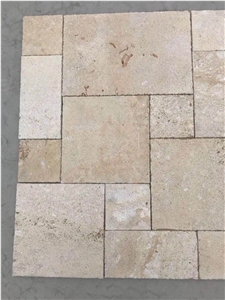 Beige Travertine Villa Pattern Floor Paving