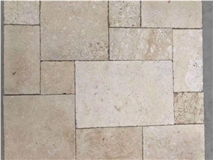 Beige Travertine Villa Pattern Floor Paving