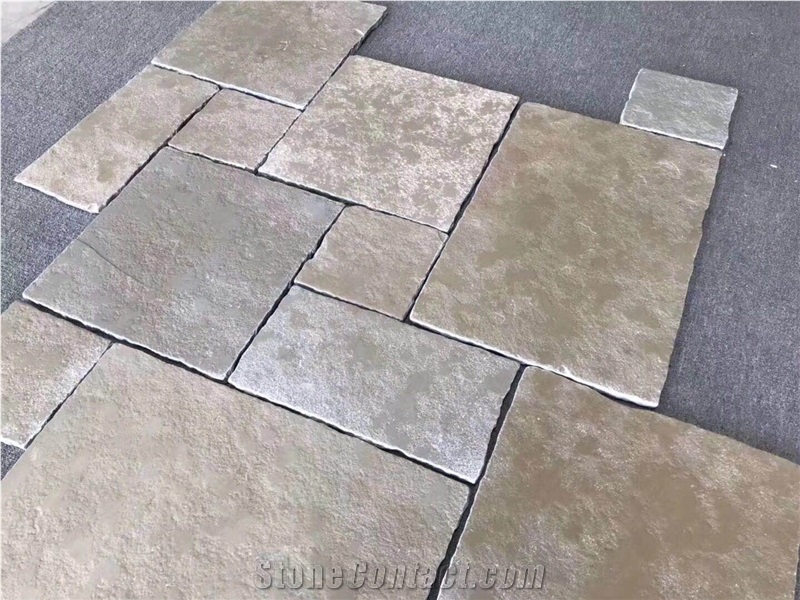 Beige Travertine Villa Pattern Floor Paving