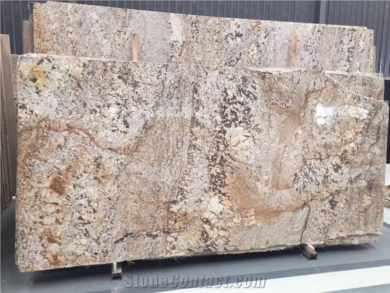 Golden Fire Flower Marble Tiles and Slabs