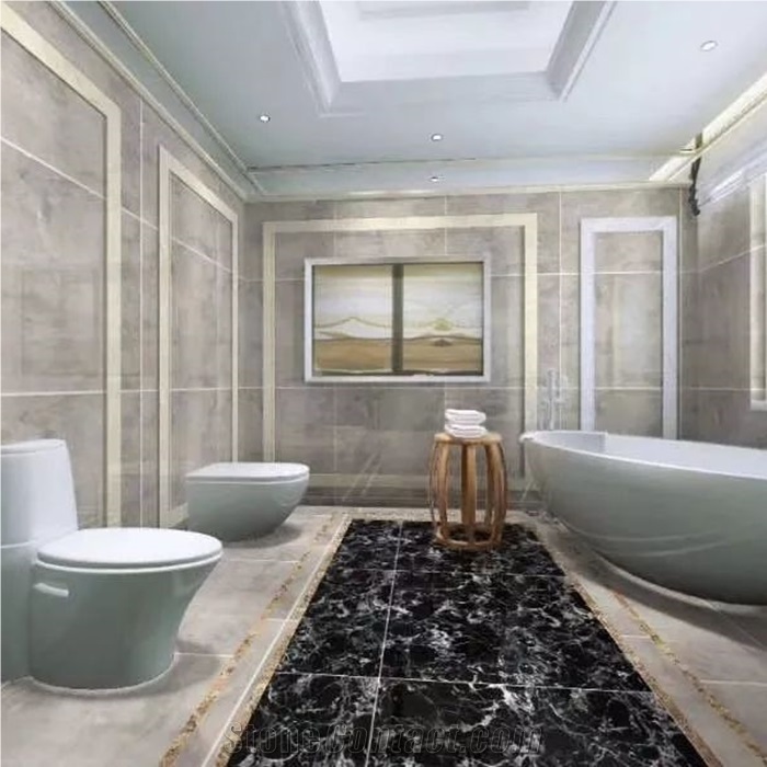 Century Black Ice Marble Stone Slabs Flooring