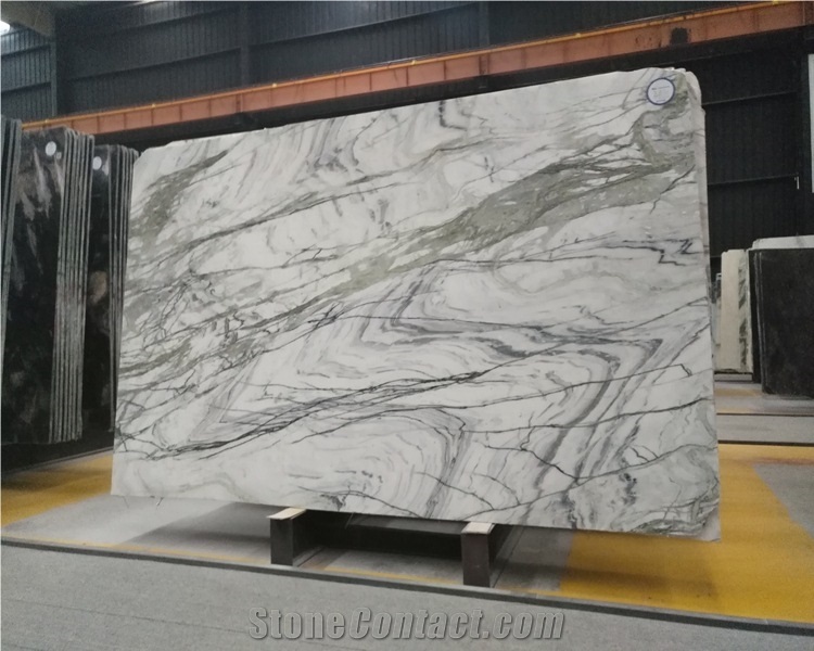 China Polished Clivia White Marble Slabs for Floor