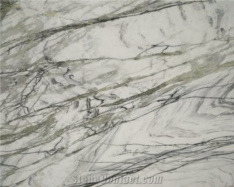 China Polished Clivia White Marble Slabs for Floor