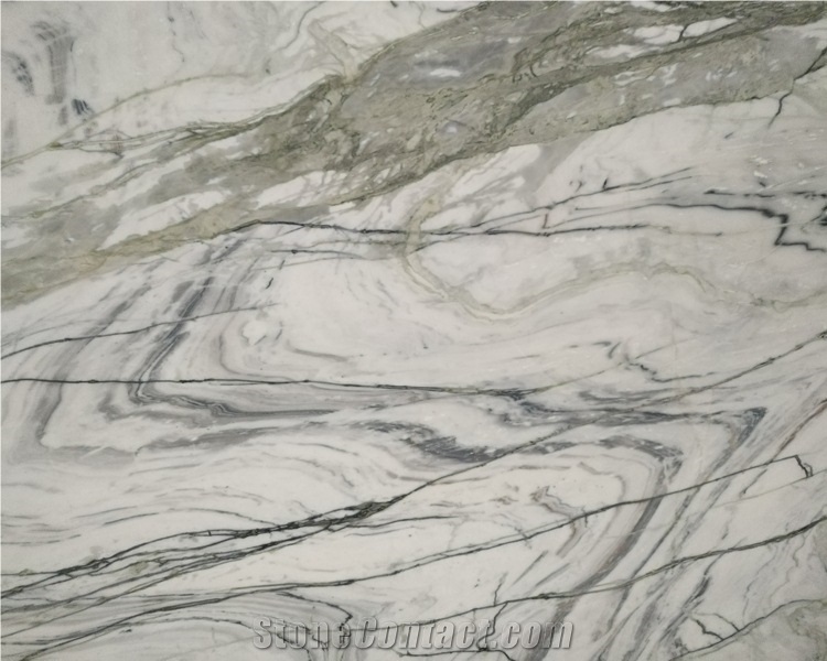 China Polished Clivia White Marble Slabs for Floor