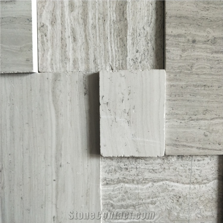 Chinese White Wood Marble Mosaic Wall Tiles Design