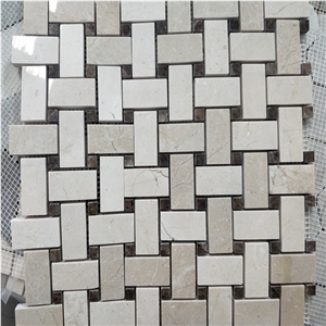 Cream Marfil Marble Basketweave Mosaic Tiles Cream Marfil Marble Basketweave Mosaic Tiles