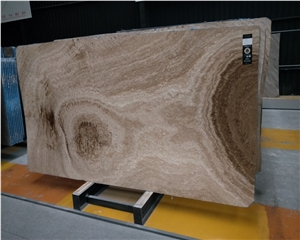 Polished Ancient Wood Veins Brown Marble Slabs