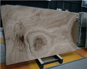 Polished Ancient Wood Veins Brown Marble Slabs