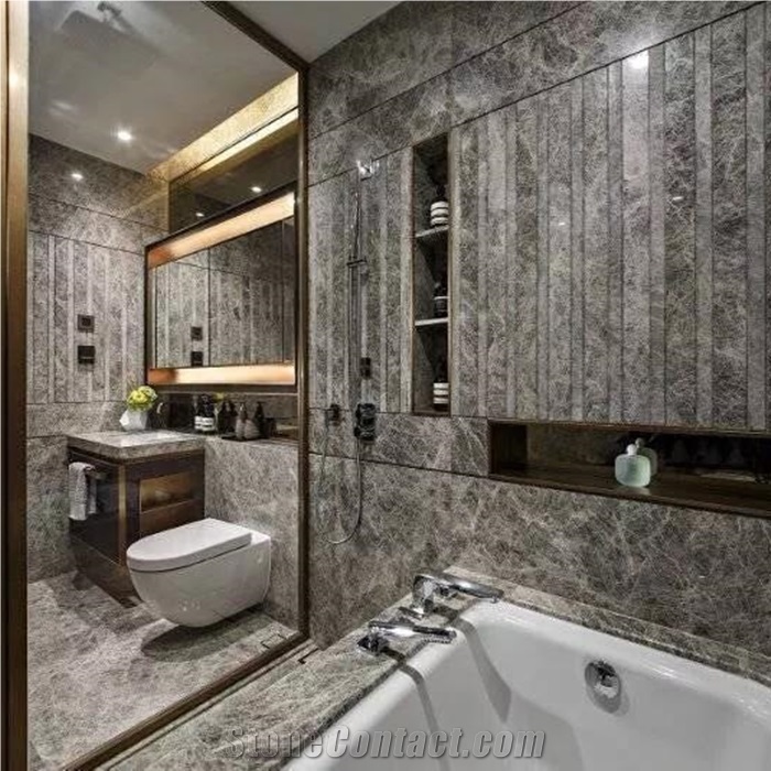 Silver Fox Marble Slabs for Bathroom Design