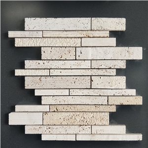 Walling Tile Natural Travertine Strip Mosaic Tiles