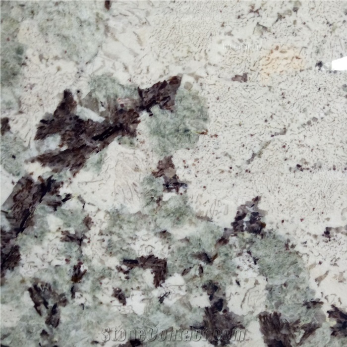 White and Green Silver Fox Mountain Granite